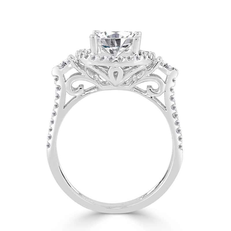Auriya Round 1ct TDW Diamond Halo Engagement Ring 14K Gold