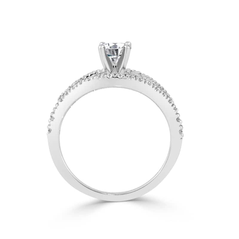 Auriya Modern Split Band 3/4ctw Round Diamond Engagement Ring 14k Gold