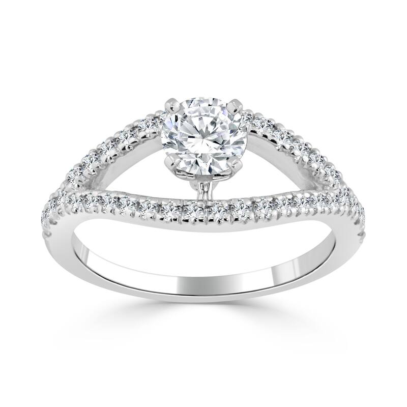 Auriya Modern Split Band 3/4ctw Round Diamond Engagement Ring 14k Gold