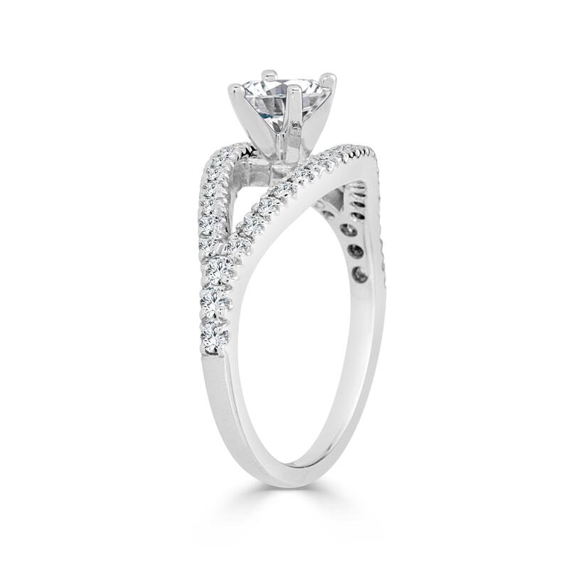 Auriya Modern Split Band 3/4ctw Round Diamond Engagement Ring 14k Gold