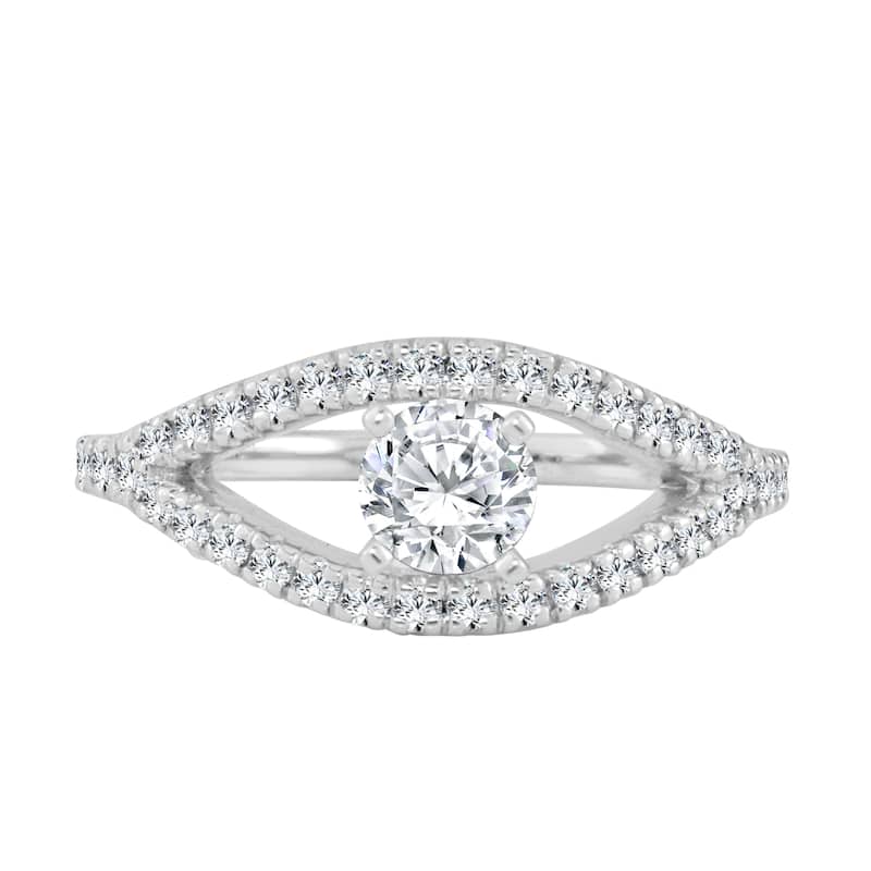 Auriya Modern Split Band 3/4ctw Round Diamond Engagement Ring 14k Gold