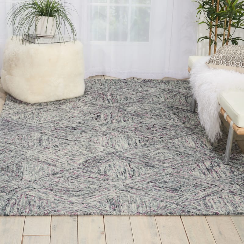 Nourison Linked Geometric Diamond Area Rug.