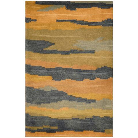 Handmade One-of-a-Kind Tibetan Wool Rug (India) - 2' x 3'