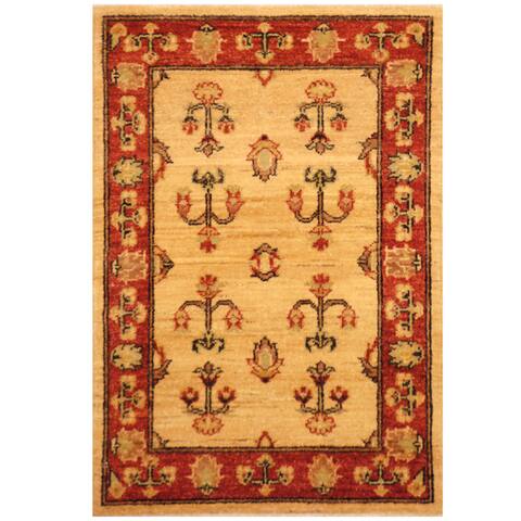 Handmade One-of-a-Kind Vegetable Dye Oushak Wool Rug (Afghanistan) - 2' x 3'