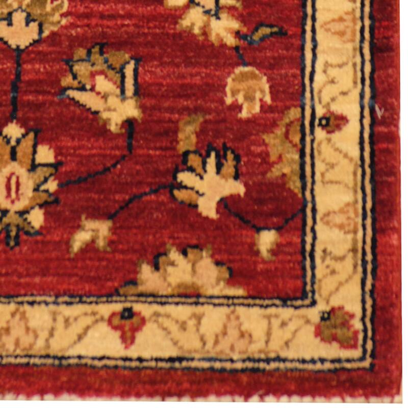 Handmade One-of-a-Kind Vegetable Dye Oushak Wool Rug (Afghanistan) - 2' x 2'10