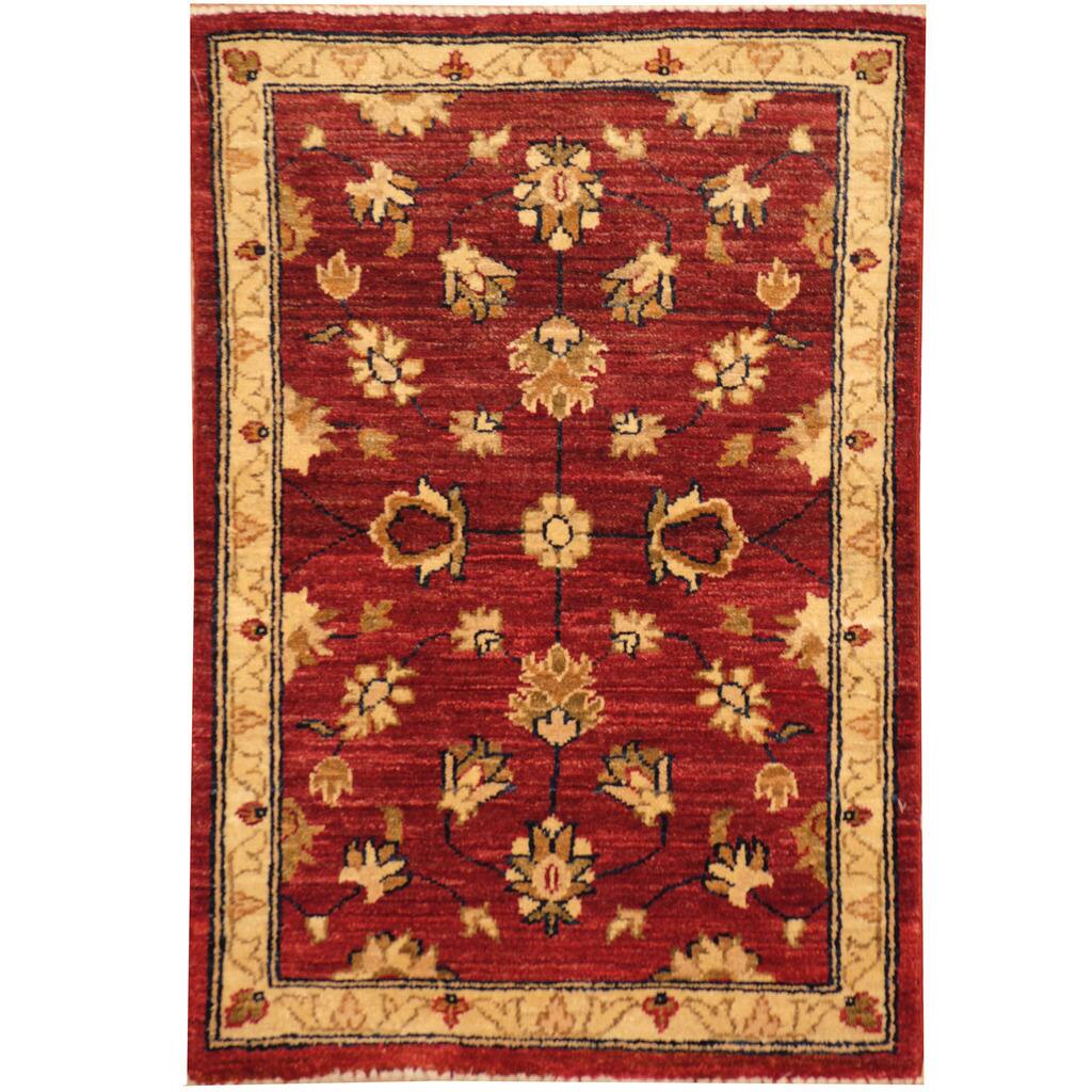 Handmade One-of-a-Kind Vegetable Dye Oushak Wool Rug (Afghanistan) - 2' x 2'10