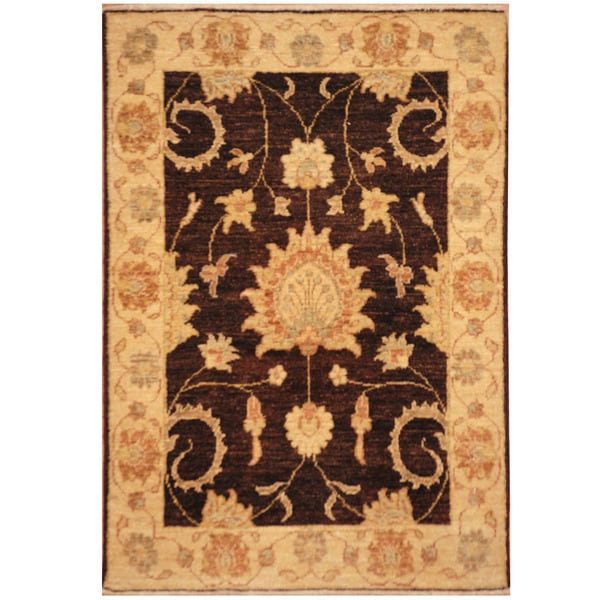 Handmade Vegetable Dye Oushak Wool Rug (Afghanistan) - 2'2 x 3'1