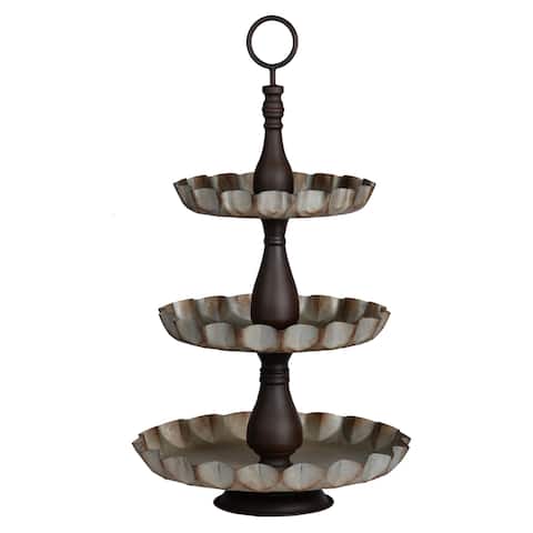 Metal 16-inch x 28.5-inch 3-tiered Tray