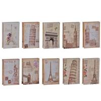 Multicolored Paper Faux Book Boxes (Set of 10)