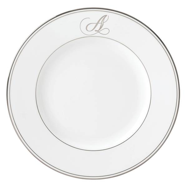 lenox federal platinum block monogram dinner plat