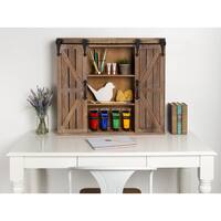 Kate and Laurel Cates Rustic Wood Wall Storage Cabinet with Barn Doors