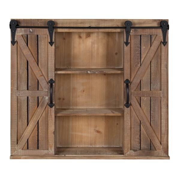 Shop Kate And Laurel Cates Rustic Wood Wall Storage Cabinet With