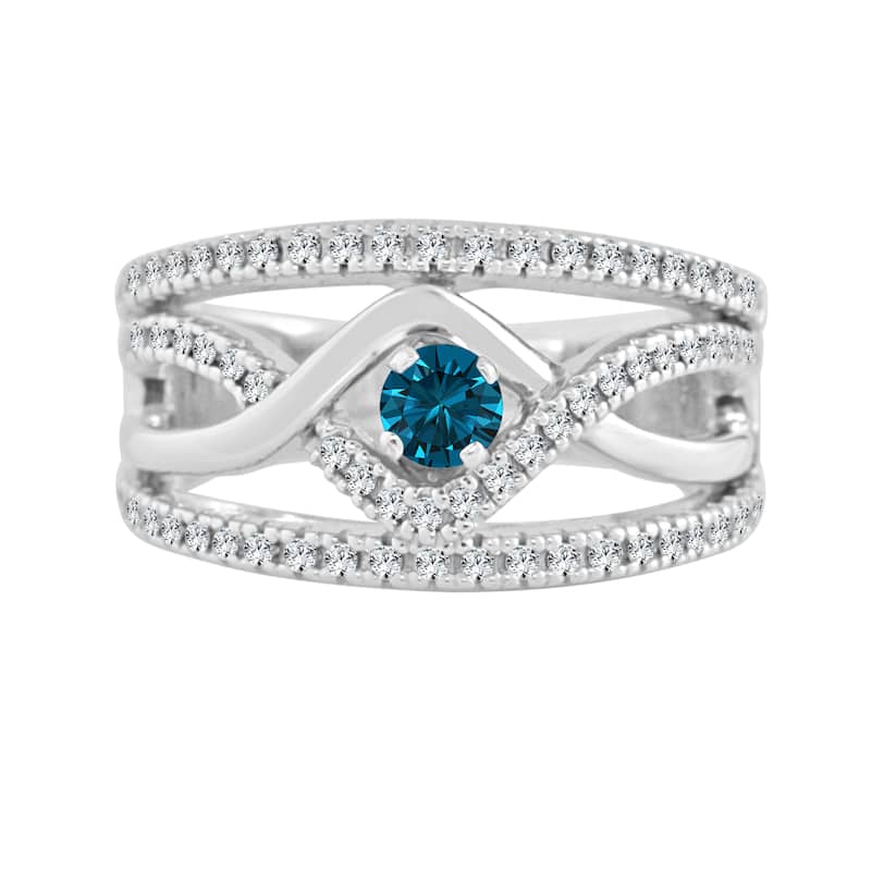 Auriya 2/5ctw Infinity Blue Diamond Engagement Ring 14k Gold
