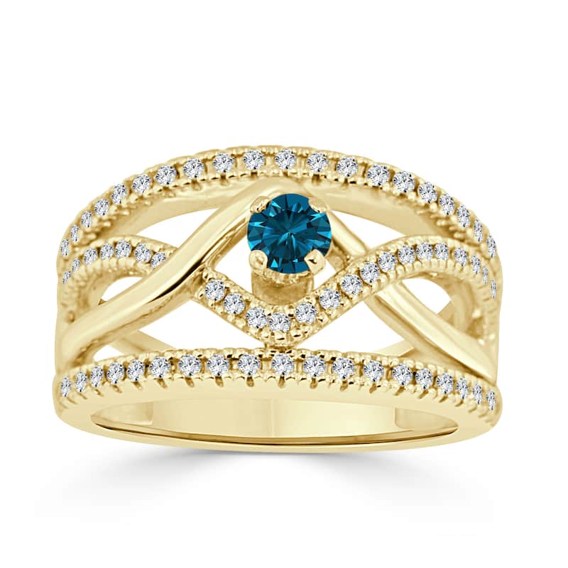 Auriya 2/5ctw Infinity Blue Diamond Engagement Ring 14k Gold