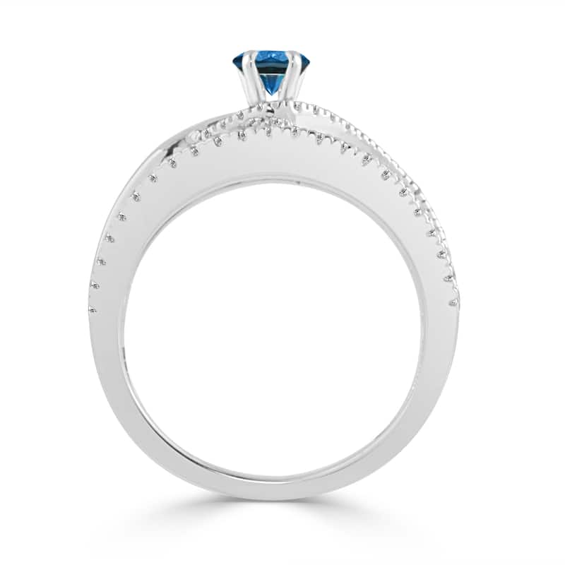 Auriya 2/5ctw Infinity Blue Diamond Engagement Ring 14k Gold