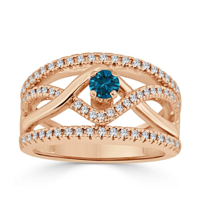 Auriya 2/5ctw Infinity Blue Diamond Engagement Ring 14k Gold