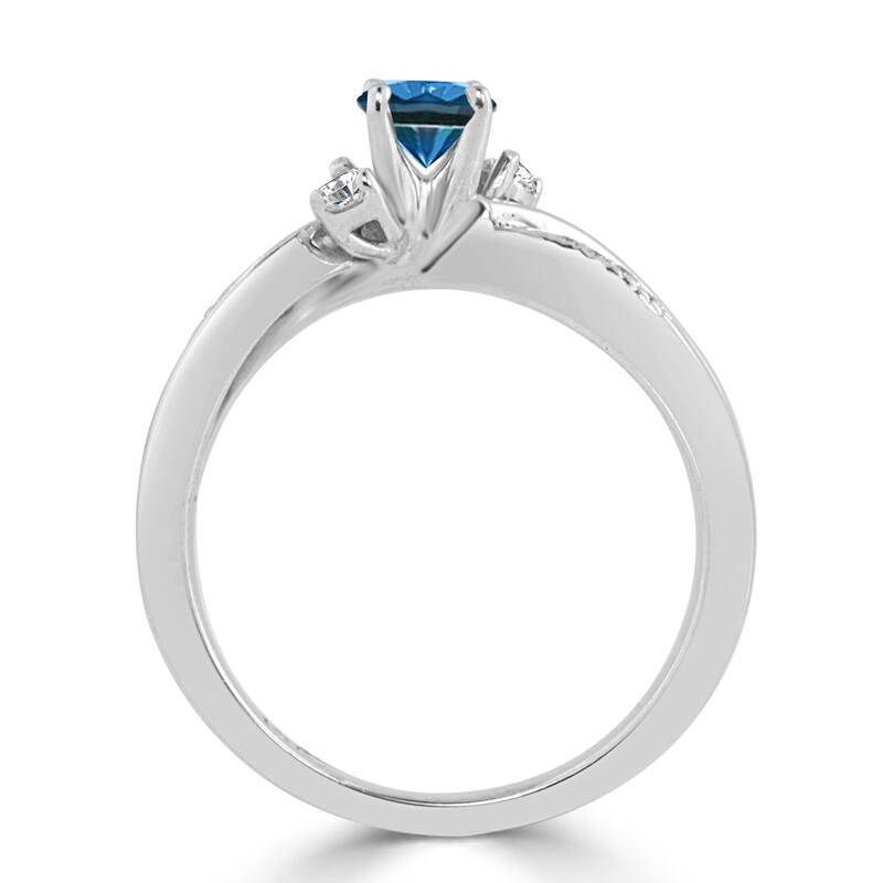 14k Gold 1/2ct TDW Bypass Blue Diamond Engagement Ring by Auriya