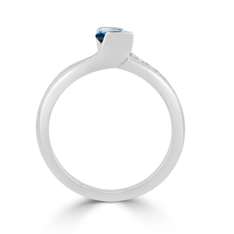 Auriya 1/2ctw Tension-set Blue Diamond Engagement Ring 14k Gold