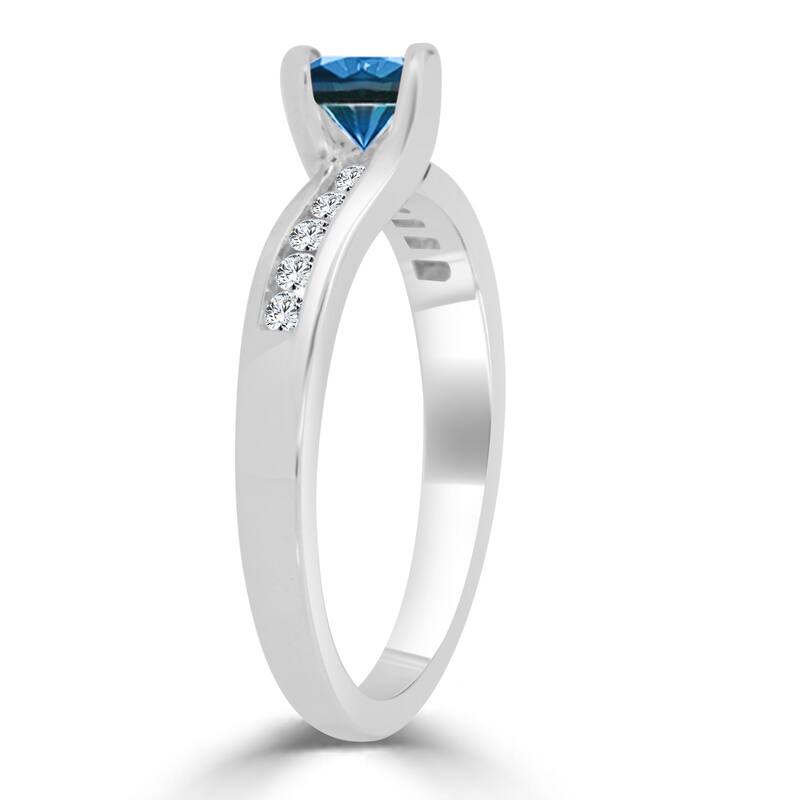 Auriya 1/2ctw Tension-set Blue Diamond Engagement Ring 14k Gold