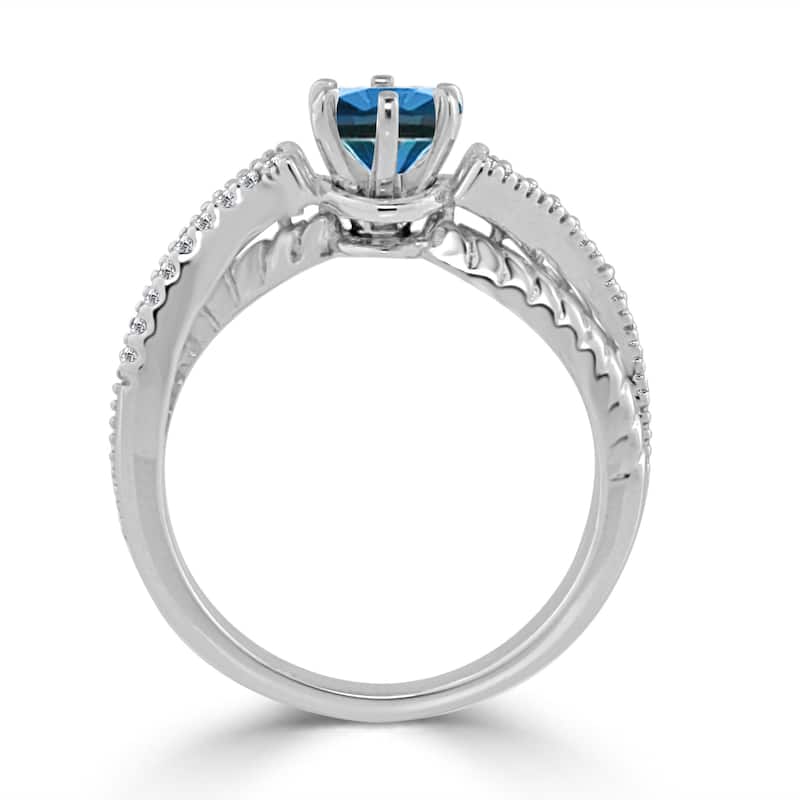 Auriya 1/2ctw Round Blue Diamond Engagement Ring 14k Gold
