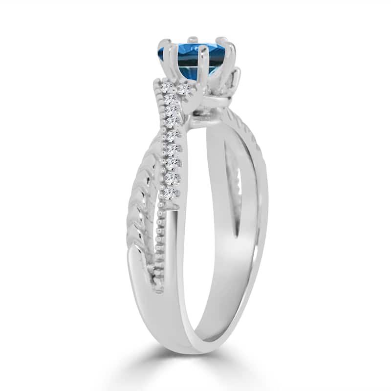 Auriya 1/2ctw Round Blue Diamond Engagement Ring 14k Gold
