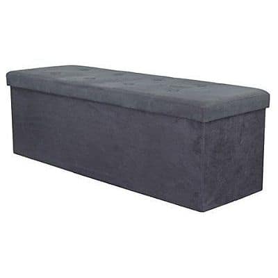 Sorbus Storage Bench Chest - Contemporary Faux Suede (Large, Black)