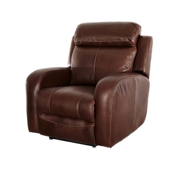 Ashanti Colton Water Buffalo Mid Brown Genuine Full Aniline Leather Incliner Chair Overstock