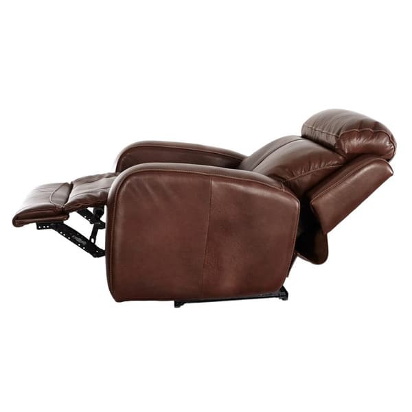 Ashanti Colton Water Buffalo Mid Brown Genuine Full Aniline Leather Incliner Chair Overstock