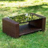 Living Essentials Primrose Outdoor Patio Cocktail/Coffee Table - Auburn
