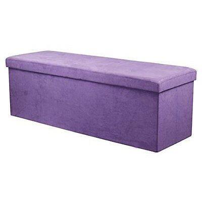 Sorbus Storage Bench Chest Large Purple Contemporary Faux Suede