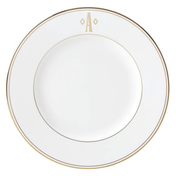 lenox federal gold block monogram salad plat