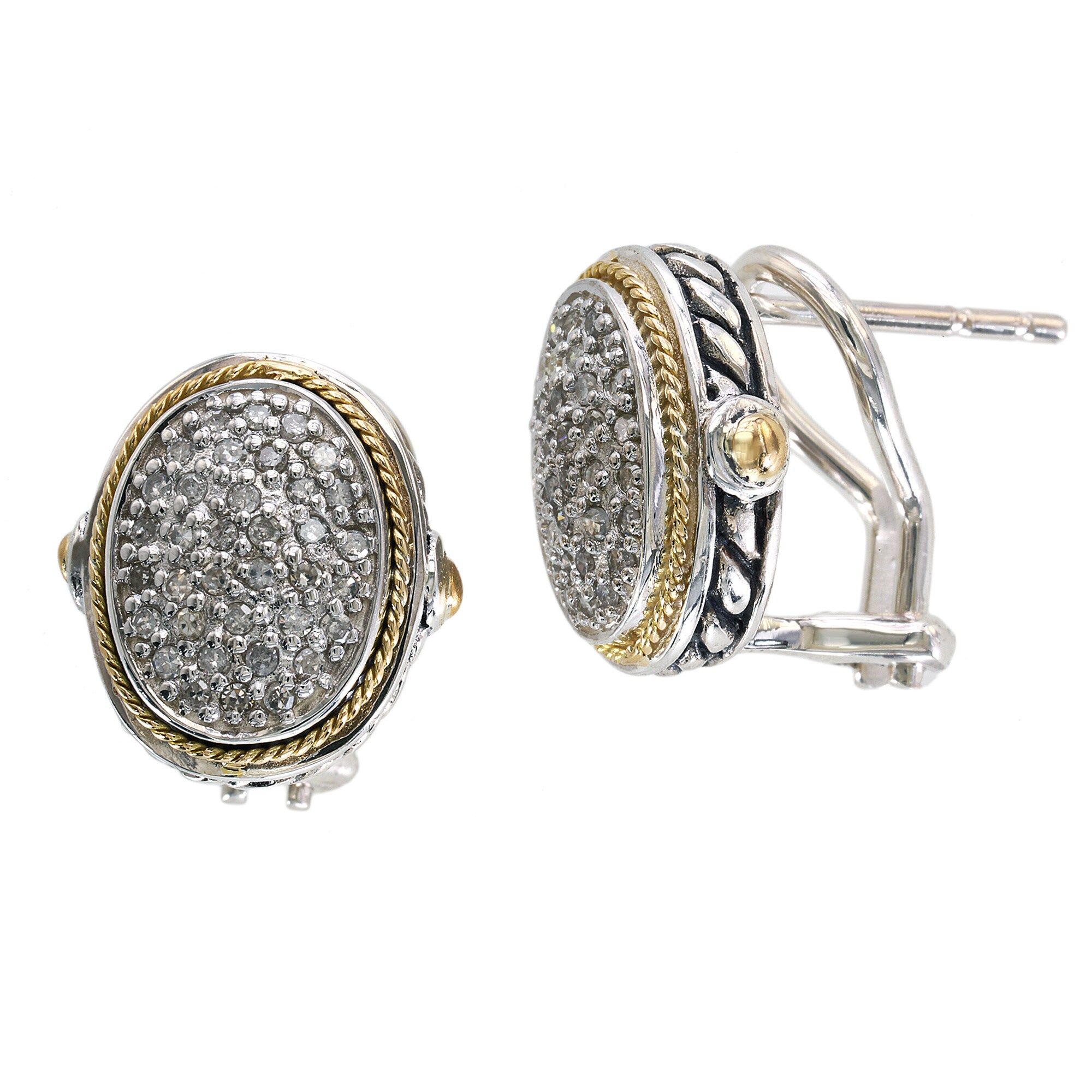 gold and silver diamond earrings