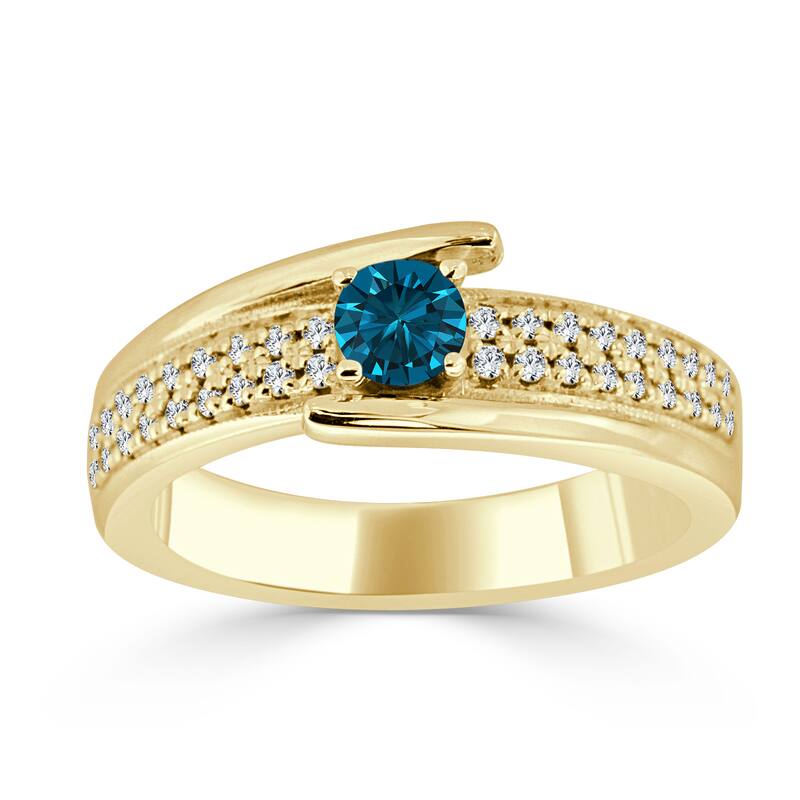 Auriya 1/2ctw Round Blue Diamond Engagement Ring 14k Gold
