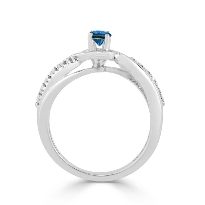 Auriya Round 2/5ctw Blue Diamond Engagement Ring 14k Gold
