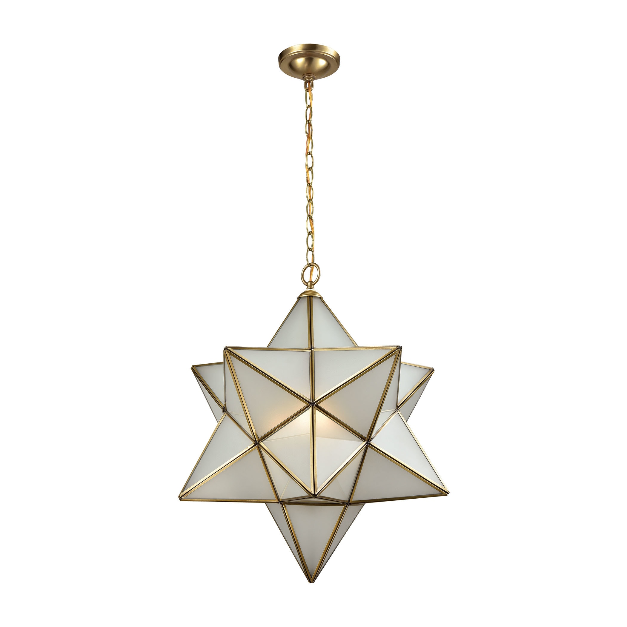 Decostar Brushed Brass Metal/Glass 3-light Geometric Chandelier (Chandelier) - Chandeliers For Bedrooms by Overstock.com