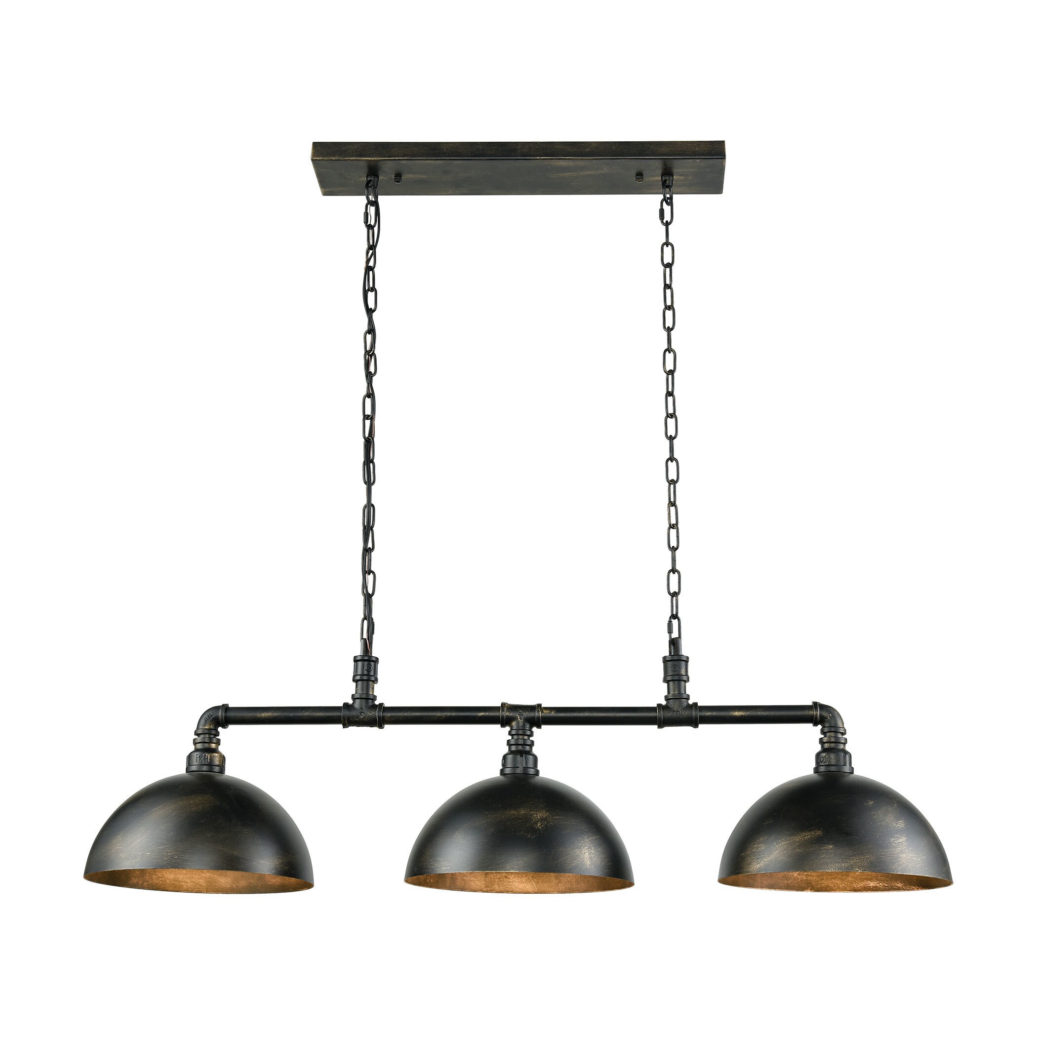 Mulvaney Black Brushed Gold Accents 3 Light Billiard Mulvaney Black Brushed Gold Accents 3 Light Billiard