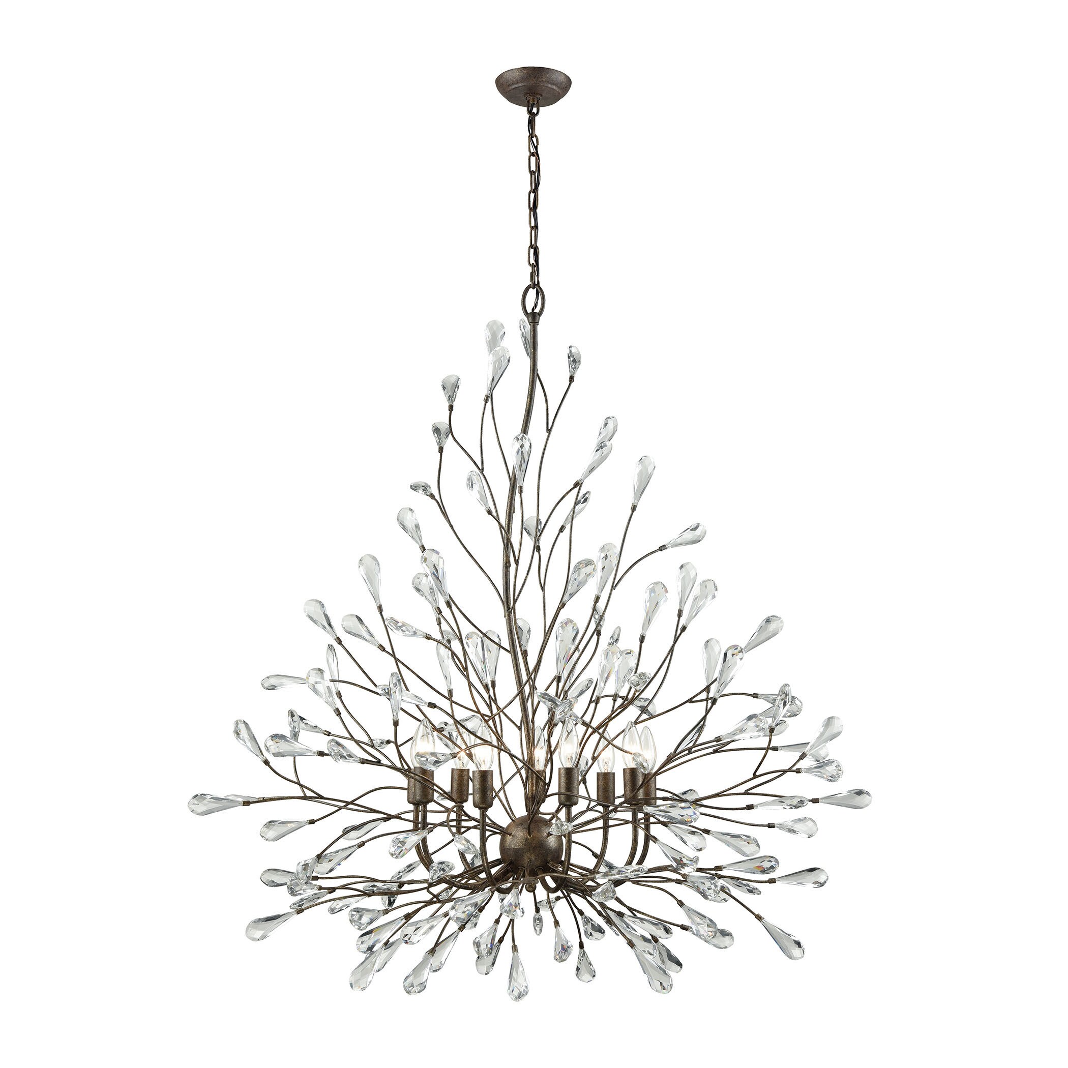 Crislett Sunglow Bronze Clear Crystal 9-light Chandelier (Chandelier) - Chandeliers For Bedrooms by Overstock.com
