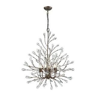 Elk Home Crislett Sunglow Bronze With Crystal 6 Light Chandelier
