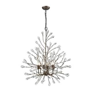 Elk Home Crislett Sunglow Bronze With Crystal 6 Light Chandelier