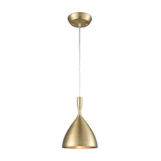 Elk Home Spun Aluminum French Brass With Metal Shade 1 Light Pendant