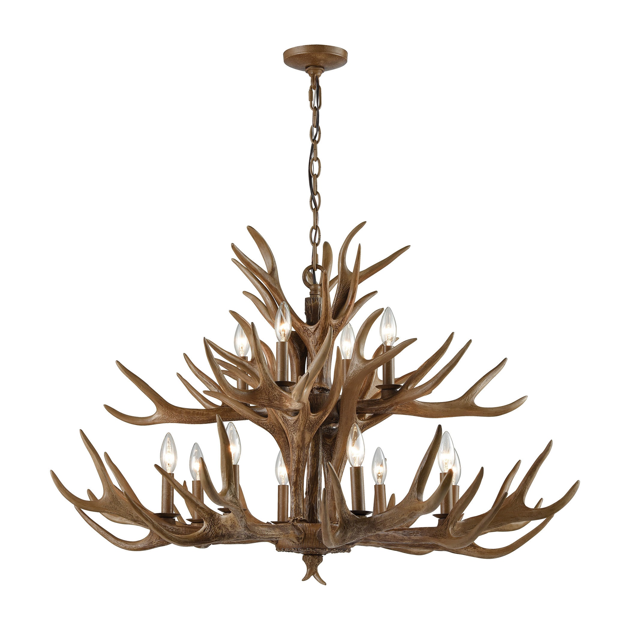 Elk Wood Brown Metal 12-light Chandelier (Chandelier) - Chandeliers For Bedrooms by Overstock.com