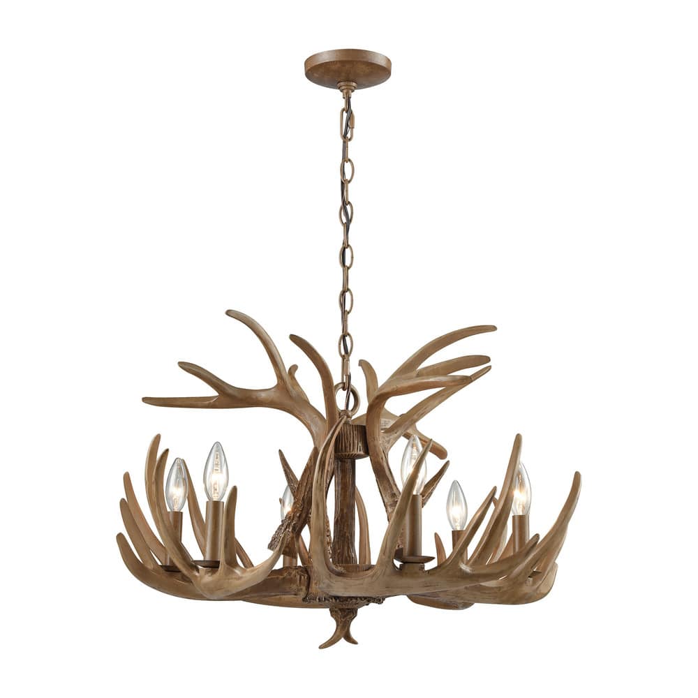 Elk Home Elk Wood Tone Composite 6 Light Chandelier