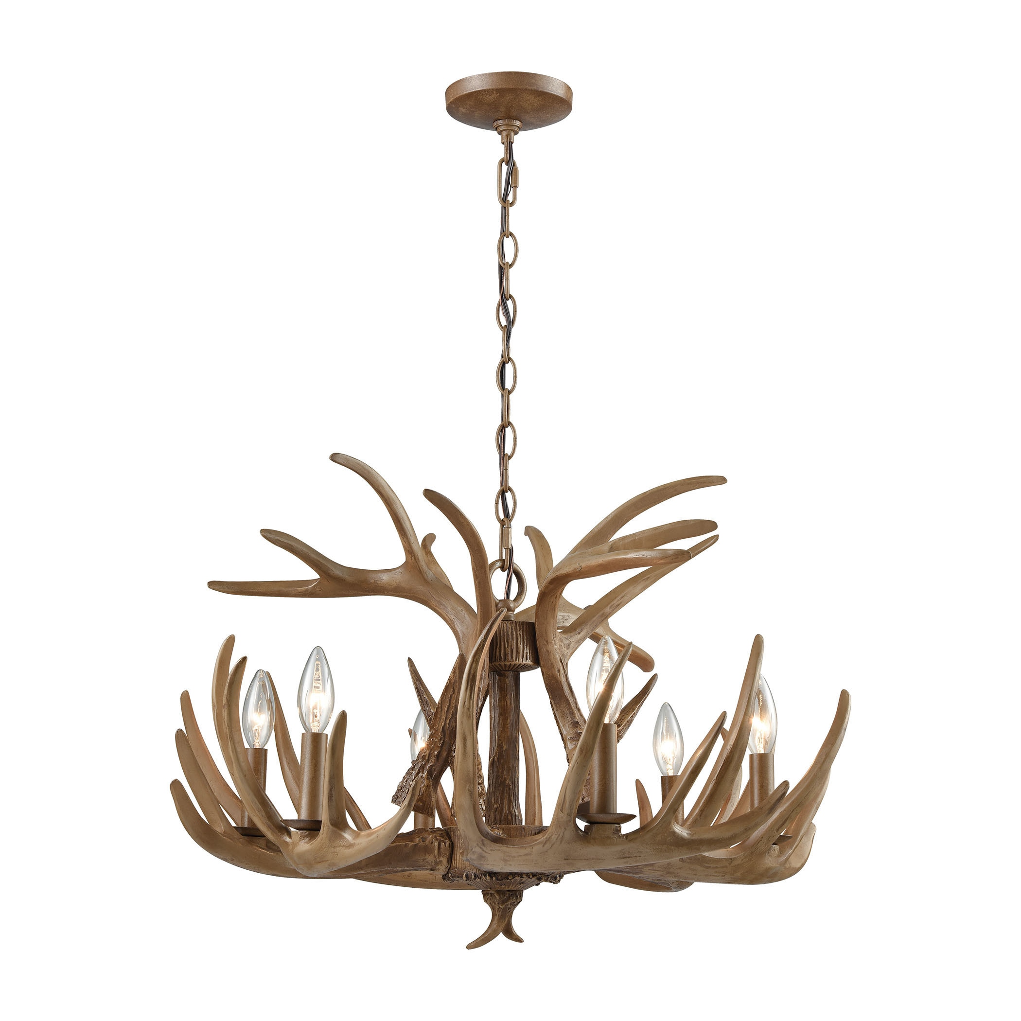 Elk Wood Brown 6-light Chandelier (Chandelier) - Chandeliers For Bedrooms by Overstock.com