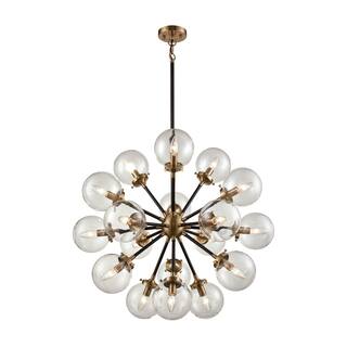 Elk Home Boudreaux Matte Black With Clear Glass 18 Light Chandelier