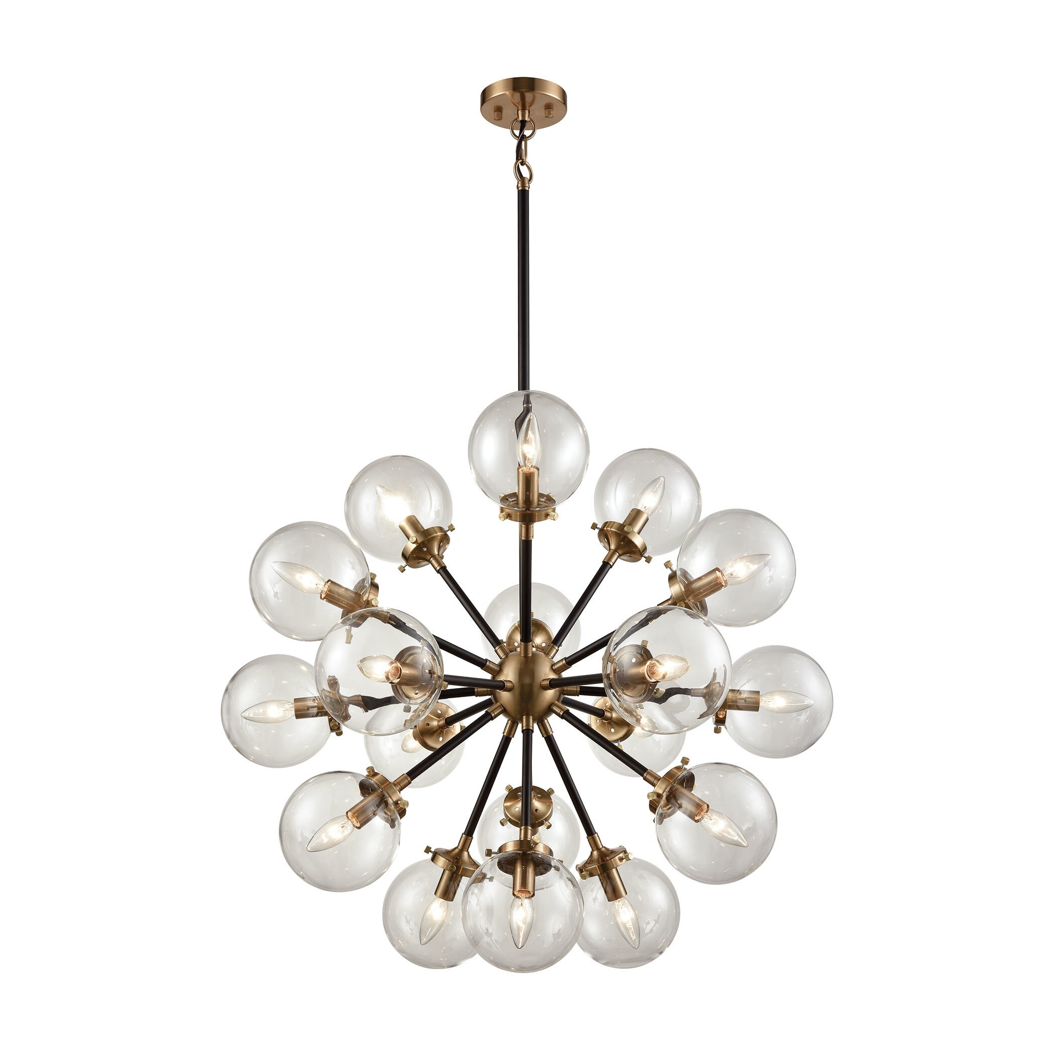 Boudreaux Matte Black and Antique Gold Metal 18-light Chandelier (Chandelier) - Chandeliers For Bedrooms by Overstock.com