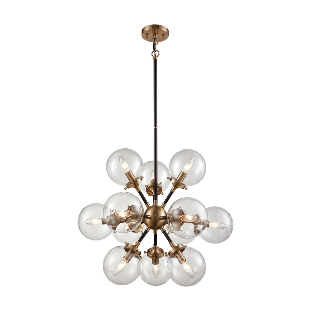 Elk Home Boudreaux Matte Black With Clear Glass 12 Light Chandelier