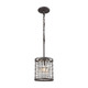 preview thumbnail 1 of 0, Nadina Silverdust Iron/Clear Crystal 1-light Pendant