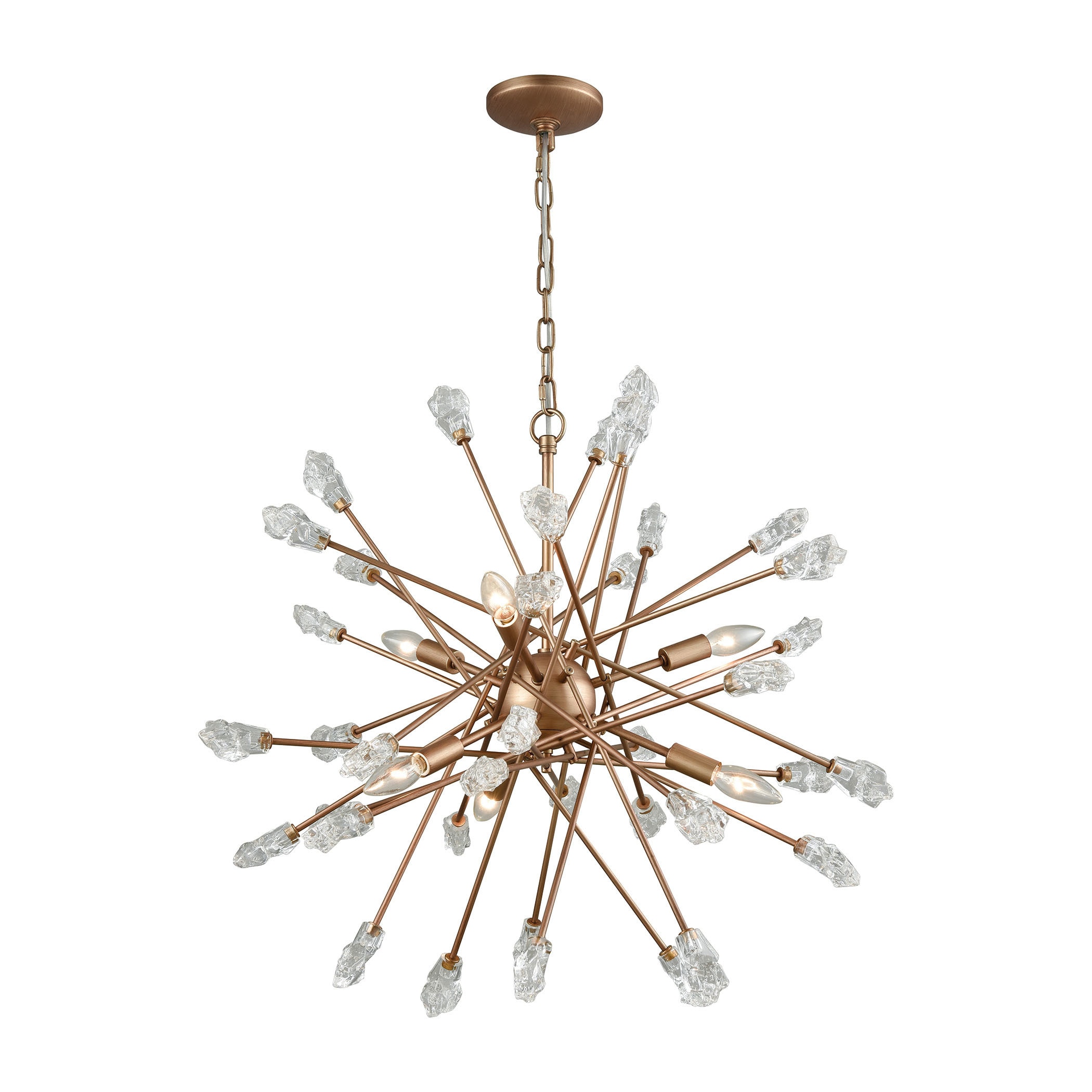 Serendipity Matte Gold with Clear Bubble Glass 6-light Chandelier (Chandelier) - Chandeliers For Bedrooms by Overstock.com