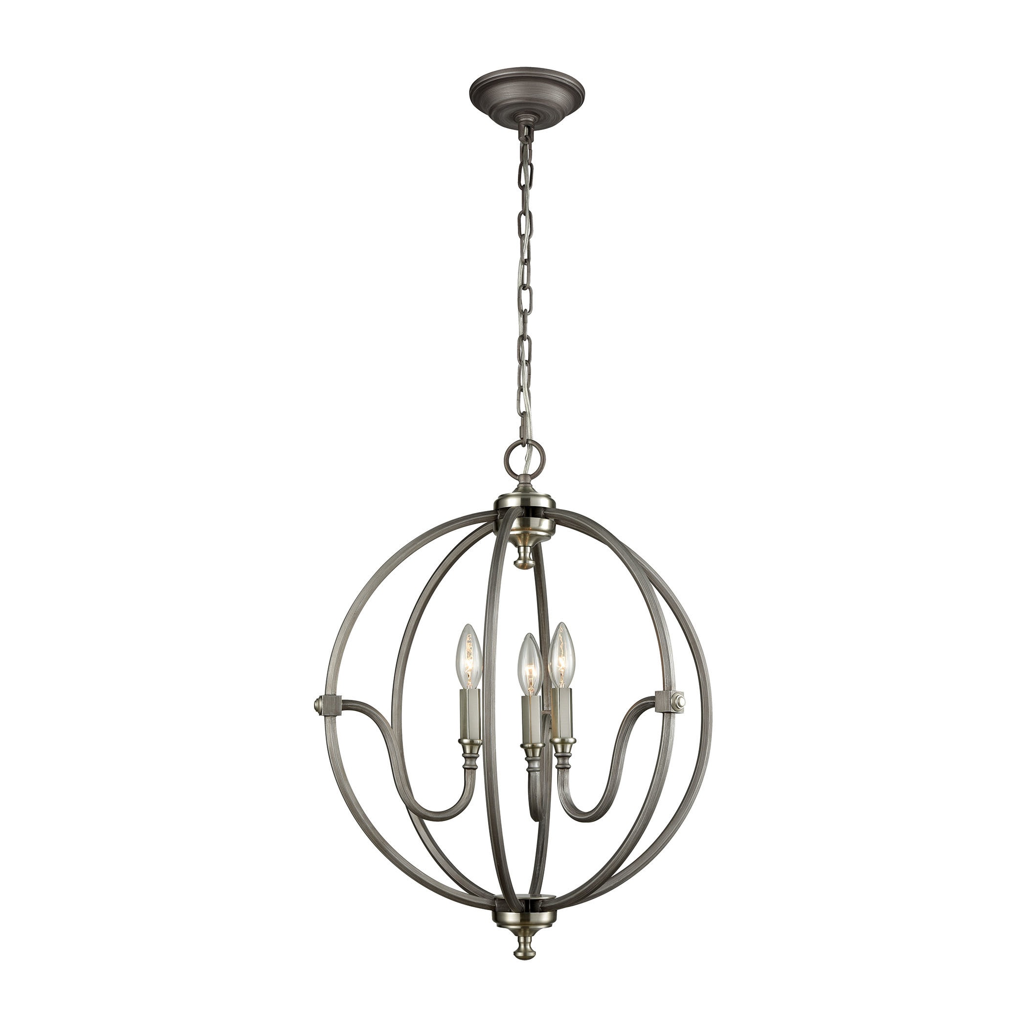 Stanton Silver Metal 3-light Chandelier (Chandelier) - Chandeliers For Bedrooms by Overstock.com