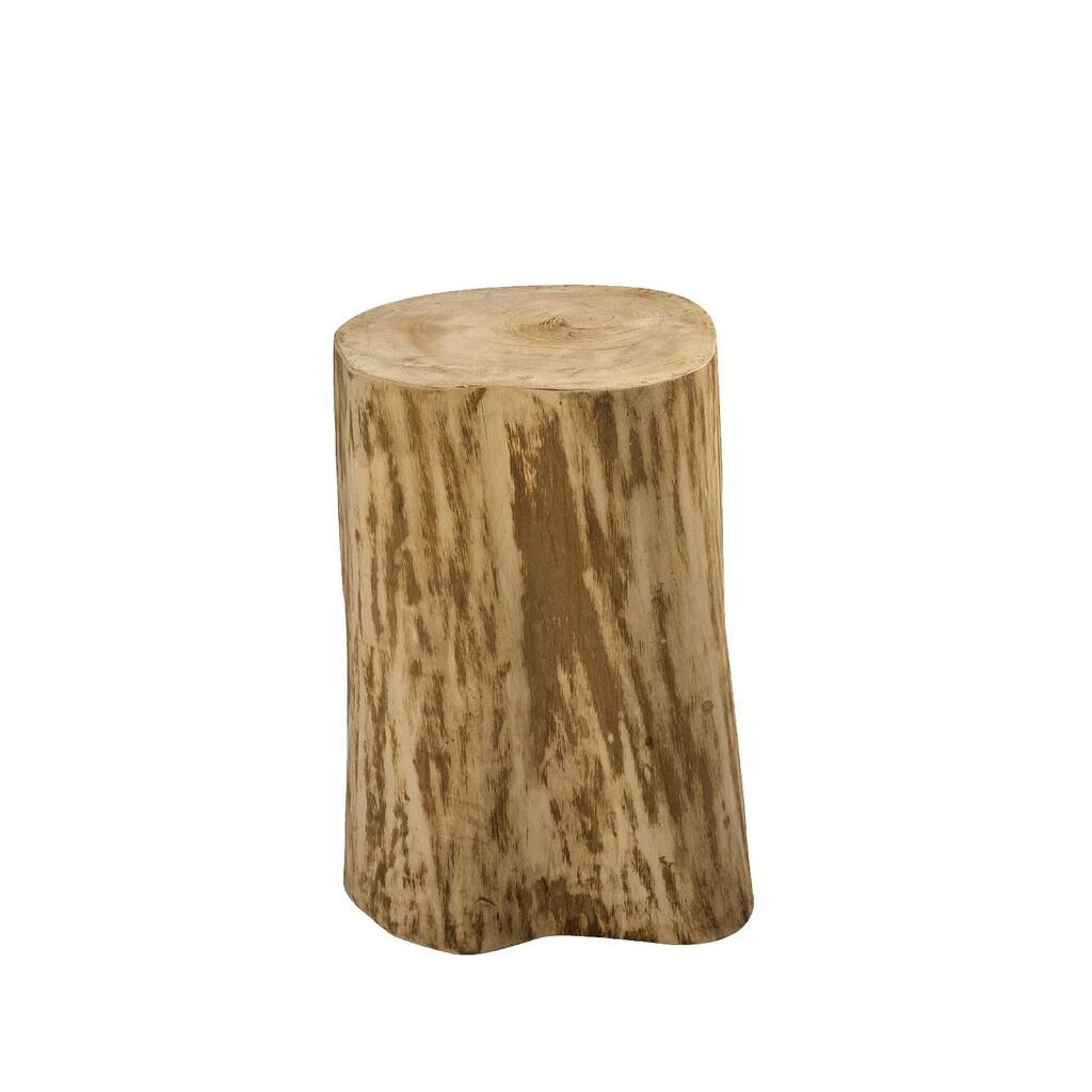 Padma's Plantation Natural Tree Rustic Tree Stump Side Table, 17"